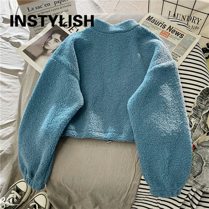 Hoodie Cropped de Polar – Estilo Cozy Urbano