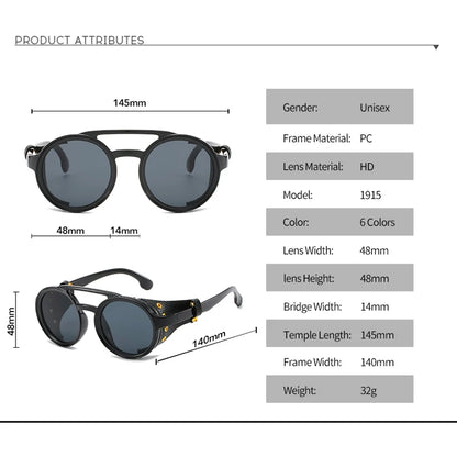 Gafas de Sol Steampunk con Escudos Laterales – Diseño Retro e Industrial