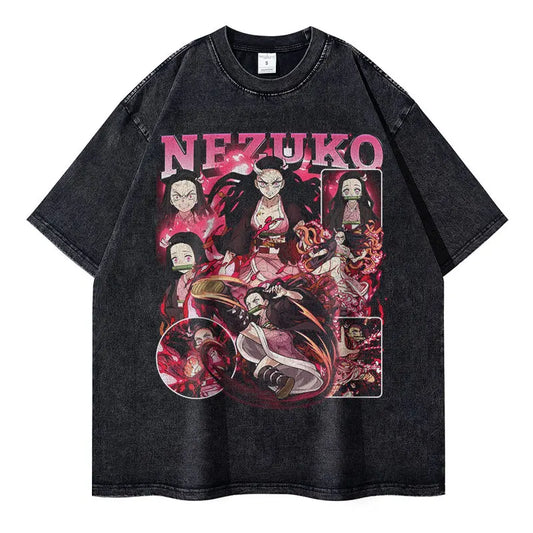 Polera Anime Nezuko – Demon Slayer | Estilo Vintage Oversize