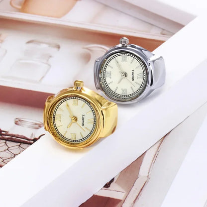 Anillo Reloj Ajustable – Elegancia y Estilo con Función Útil